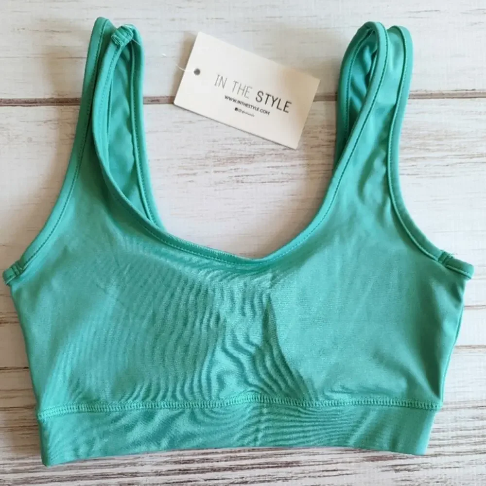 In the Style Teal Sports Bra Sz 4, New with tags